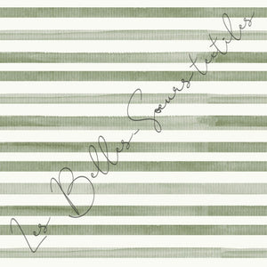Rayé vert fond beige