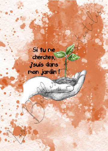 Panneau pour poche - Jardin orange