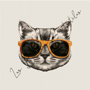 Panneau enfant - Chat à lunettes